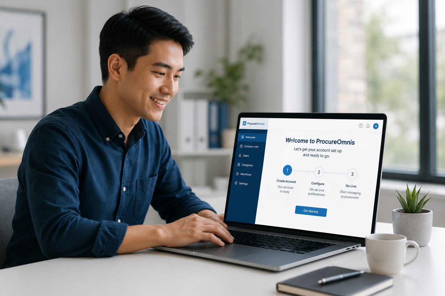 Team member starting work quickly